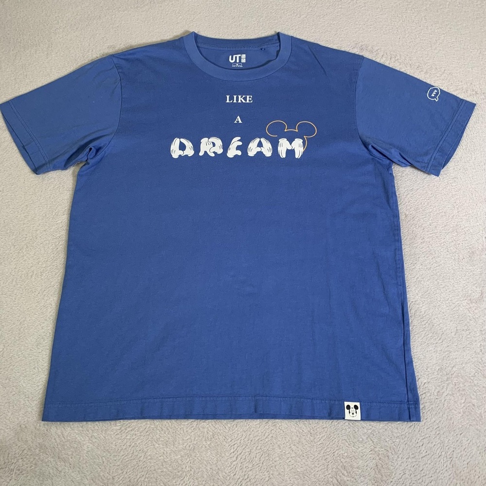 Disney Mickey Mouse Shirt Mens Medium Blue Uniqlo UT Like A Dream Graphic Tee